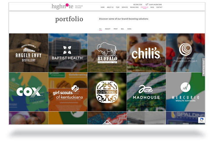 HighNote Website Portfolio